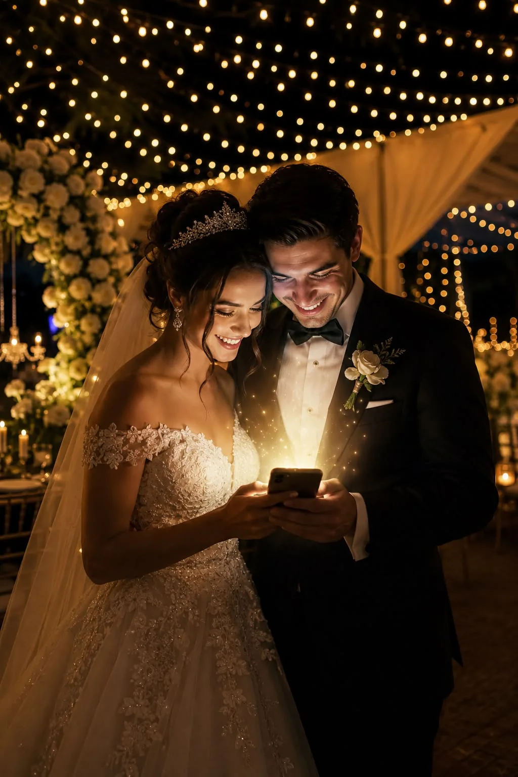 Invitados celebrando una boda